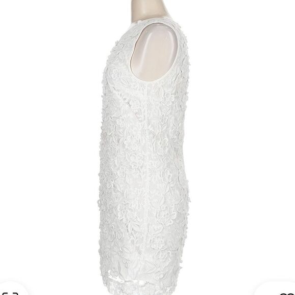 Club Monaco Mayara dress white lace 3d floral dress size 10 - Picture 4 of 11